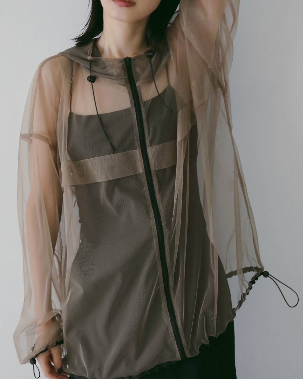 【anuke 26 SPRING / SUMMER】Tulle Zip Blouzon - Champdelarose