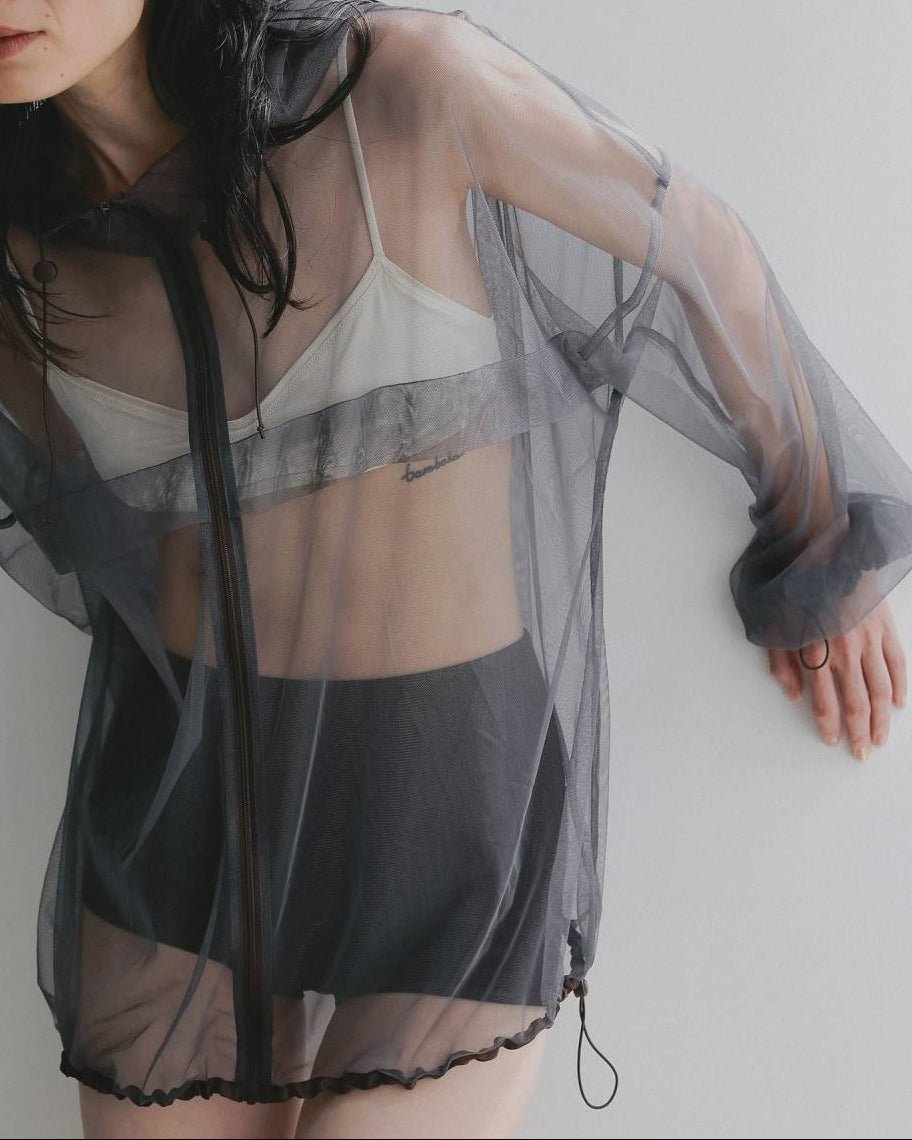 【anuke 26 SPRING / SUMMER】Tulle Zip Blouzon - Champdelarose