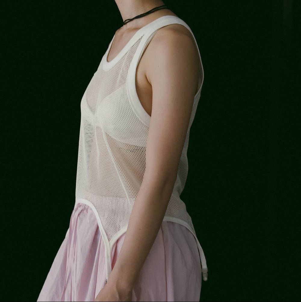 【anuke 26 SPRING / SUMMER】Vintage Mesh Tanktop - Champdelarose