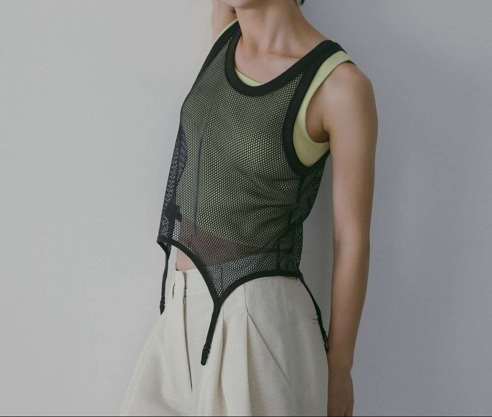 【anuke 26 SPRING / SUMMER】Vintage Mesh Tanktop - Champdelarose