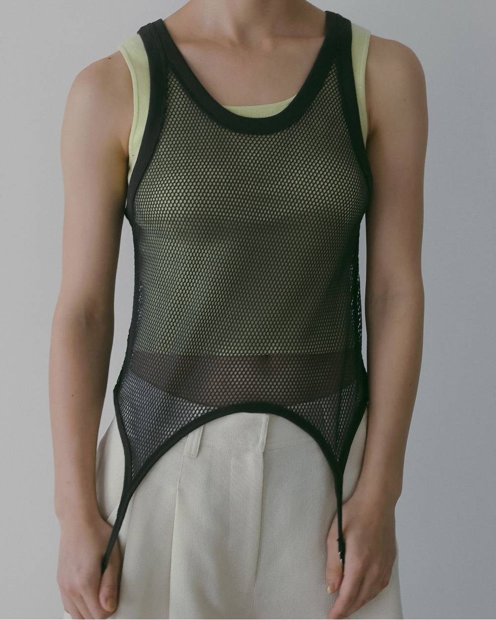 【anuke 26 SPRING / SUMMER】Vintage Mesh Tanktop - Champdelarose