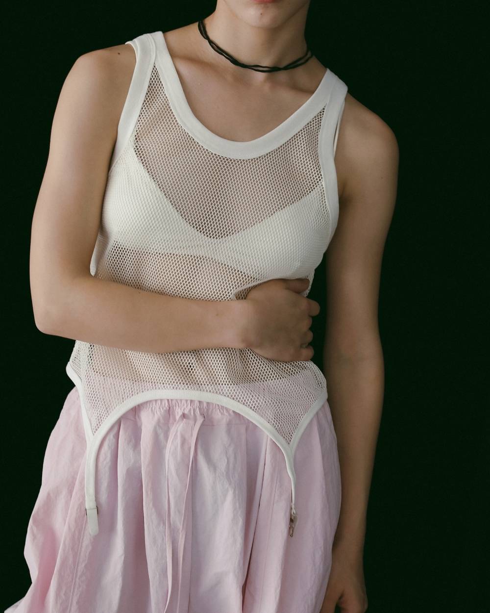 【anuke 26 SPRING / SUMMER】Vintage Mesh Tanktop - Champdelarose