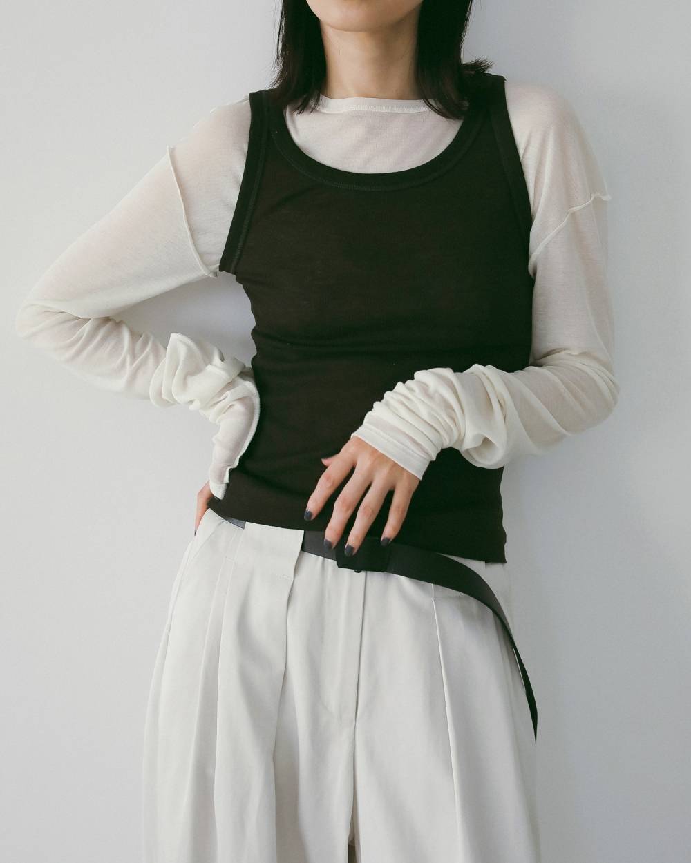 【anuke 26 SPRING / SUMMER】Wool Rib Tanktop - Champdelarose