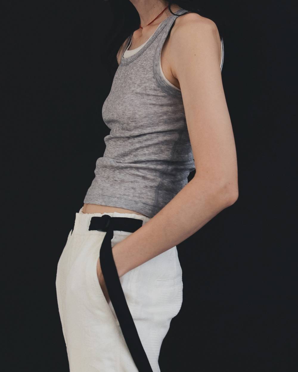【anuke 26 SPRING / SUMMER】Wool Rib Tanktop - Champdelarose