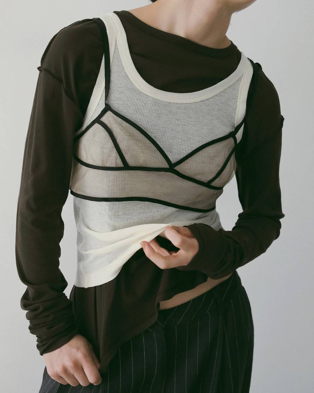 【anuke 26 SPRING / SUMMER】Wool Rib Tanktop - Champdelarose