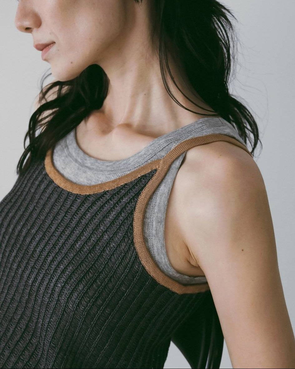 【anuke 26 SPRING / SUMMER】Wool Rib Tanktop - Champdelarose