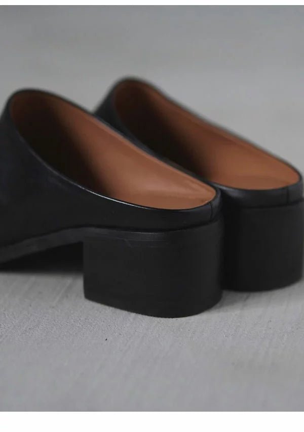 【anuke】Ecoleather Heel Slip-ons - Champdelarose