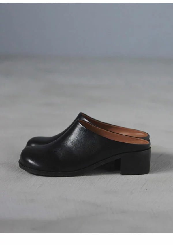 【anuke】Ecoleather Heel Slip-ons - Champdelarose