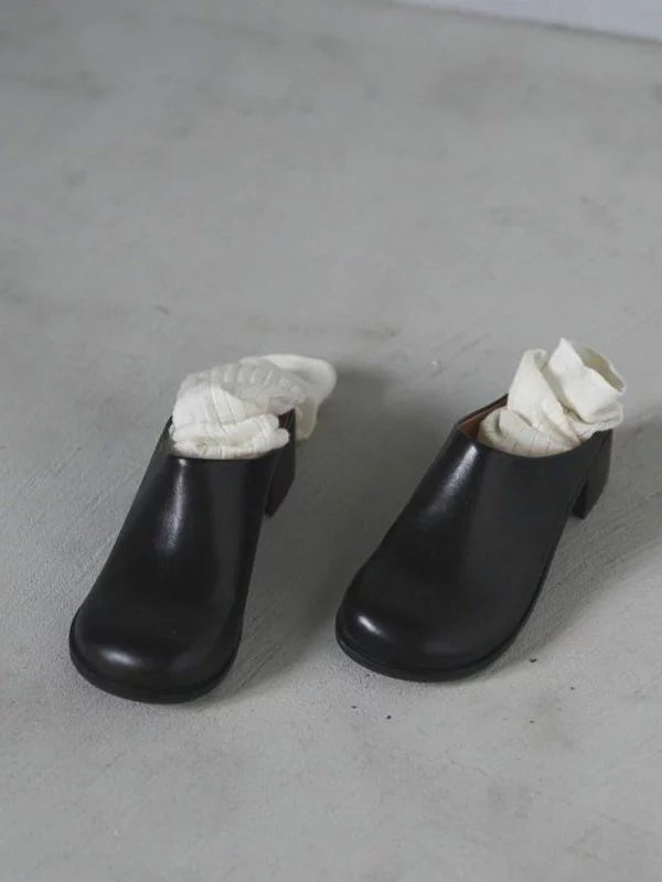 【anuke】Ecoleather Heel Slip-ons - Champdelarose
