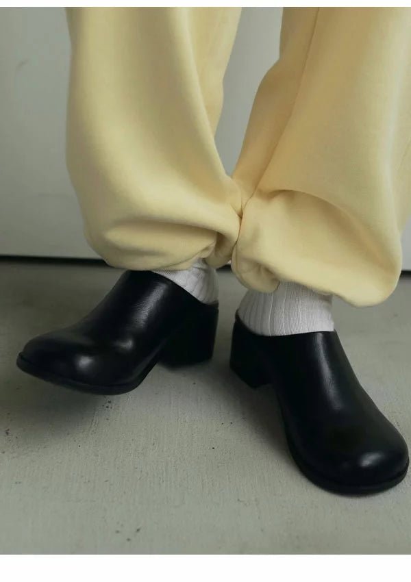 【anuke】Ecoleather Heel Slip-ons - Champdelarose