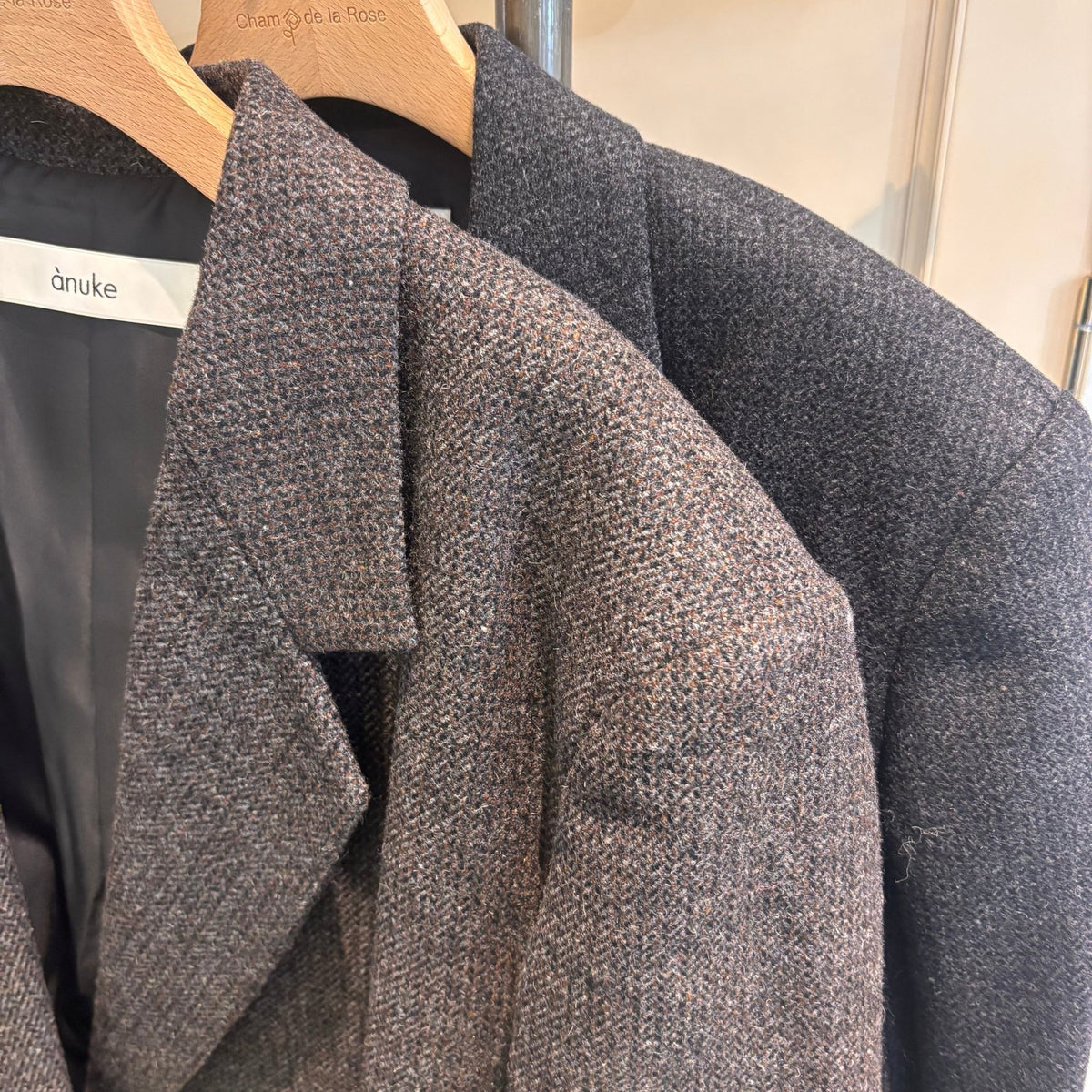 【anuke】Herringbone Wool Jacket - Champdelarose