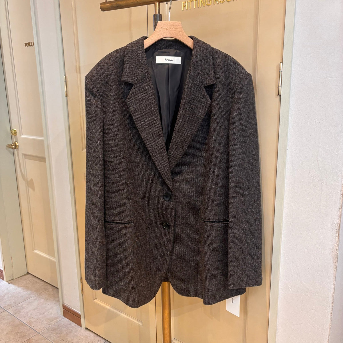 【anuke】Herringbone Wool Jacket - Champdelarose