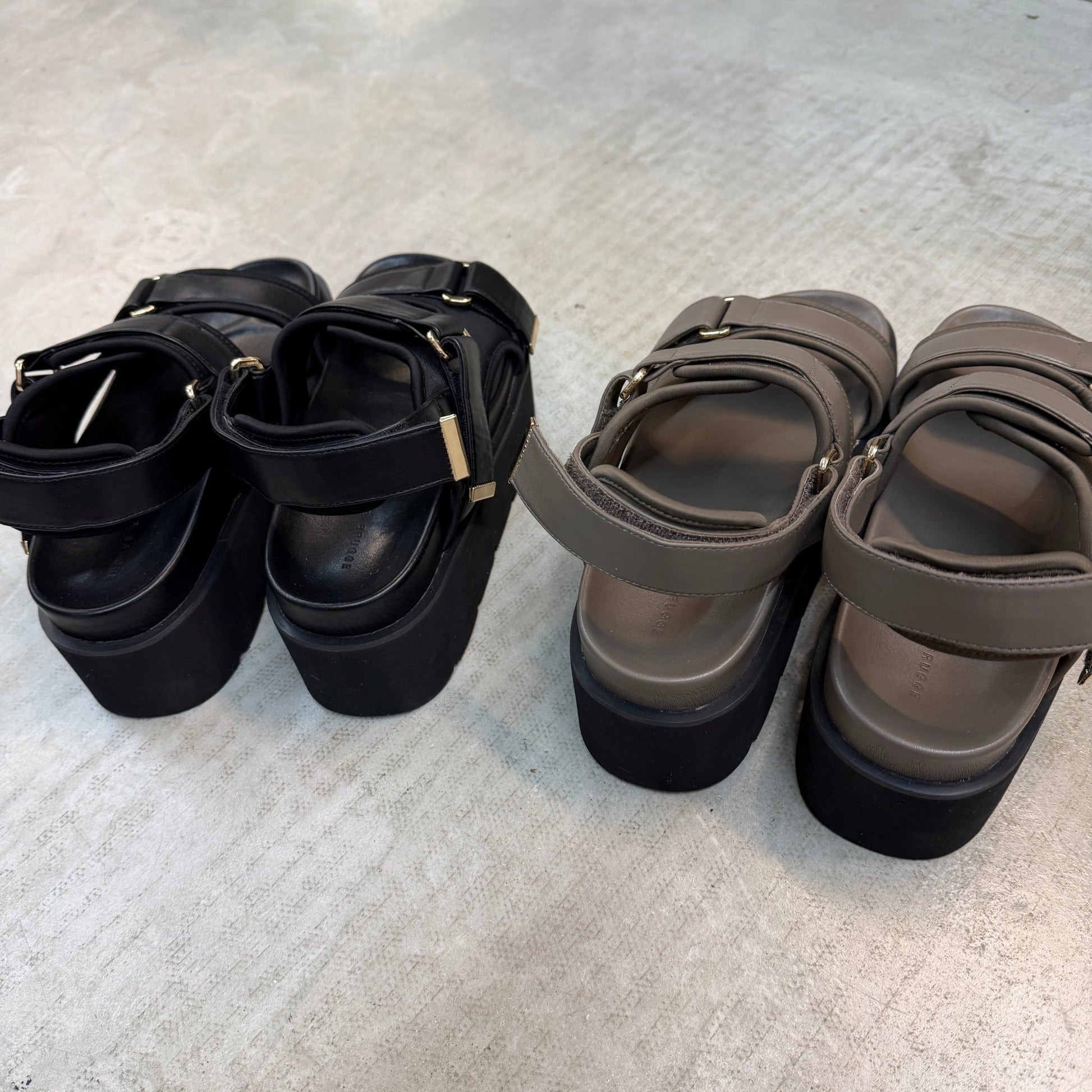 【ATELIER BRUGGE】Velcro straps plat form sandals - Champdelarose