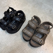 【ATELIER BRUGGE】Velcro straps plat form sandals - Champdelarose