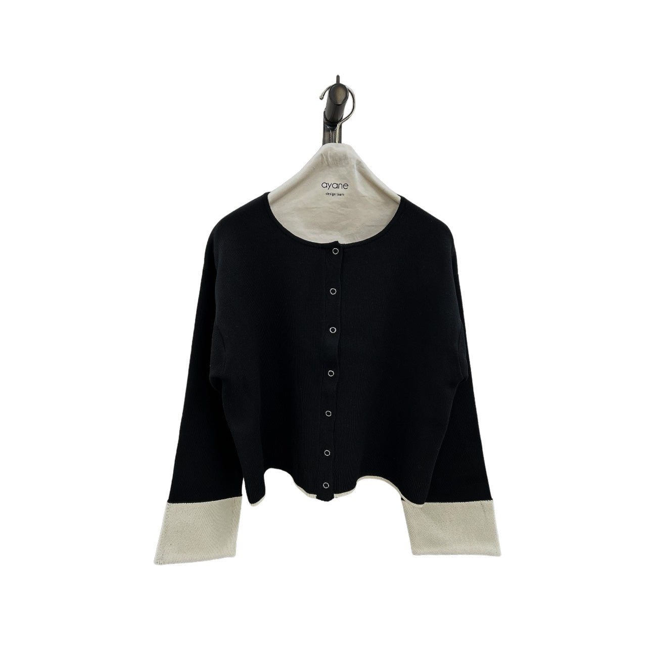 【ayane 2026 AW】袖口バイカラー接結ニットカーディガン - Champdelarose
