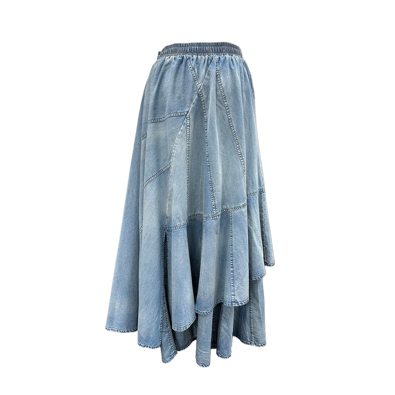 数量限定【ayane 2026 AW】ダンガリー変形切り替えスカート - Champdelarose