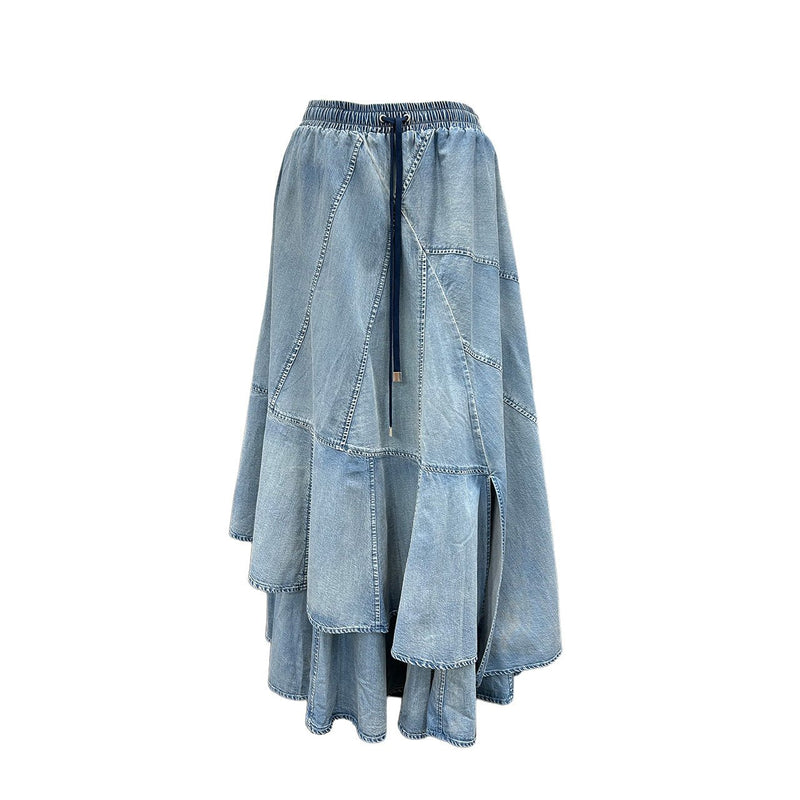 数量限定【ayane 2026 AW】ダンガリー変形切り替えスカート - Champdelarose