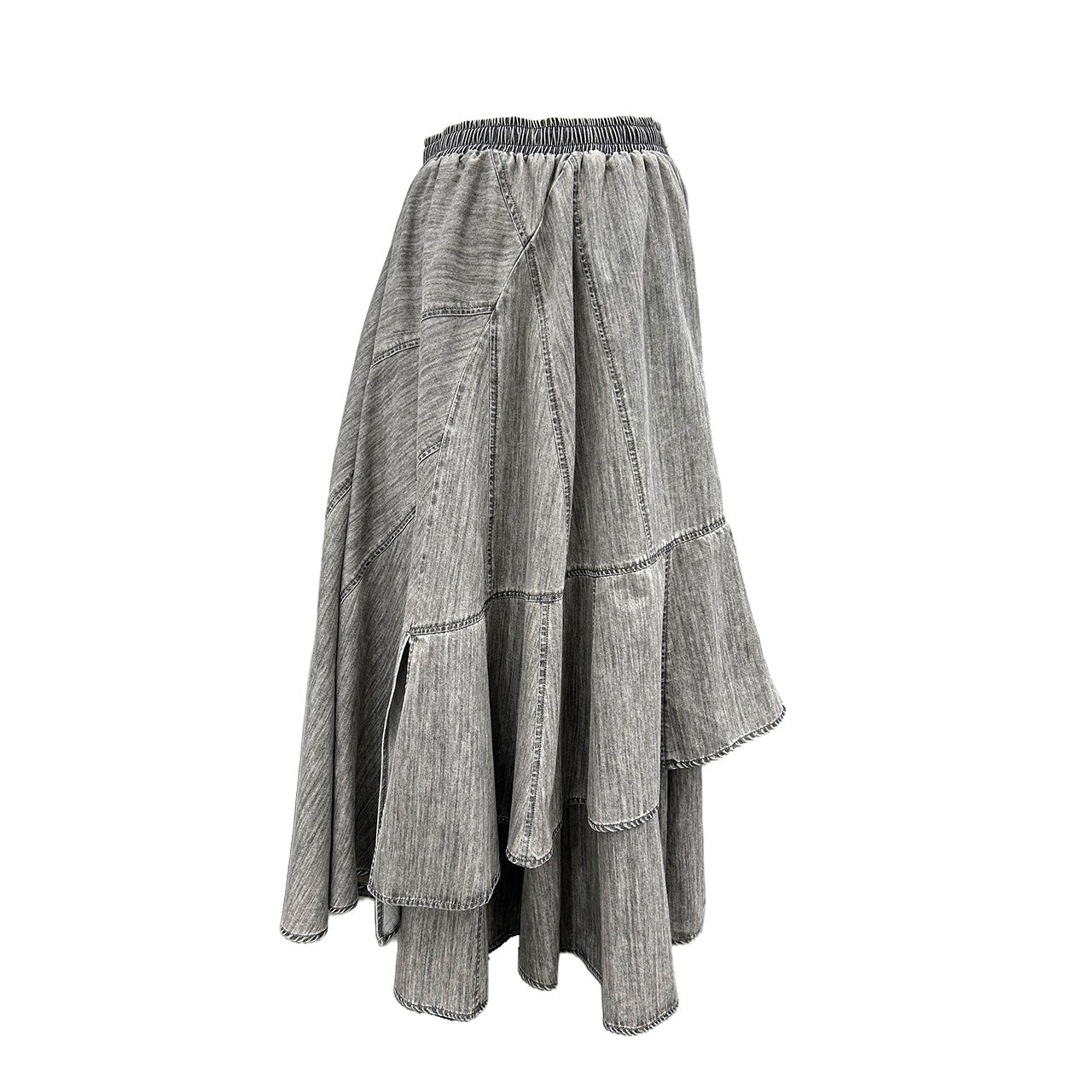 数量限定【ayane 2026 AW】ダンガリー変形切り替えスカート - Champdelarose