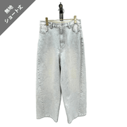 【ayane 2026 AW】グレイッシュデニムバレルレッグパンツ（ショート丈・無地） - Champdelarose