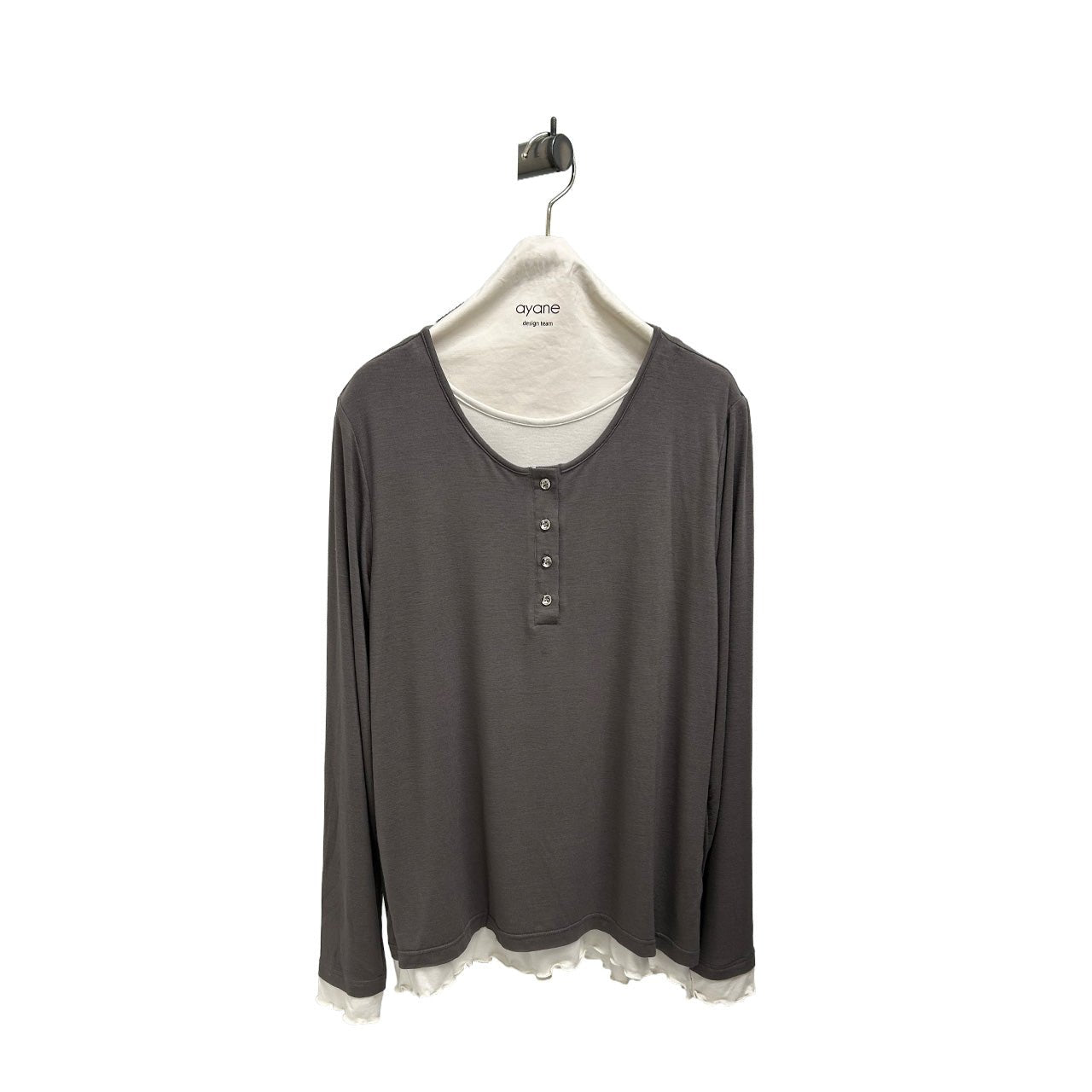 【ayane 2026 AW】ベア天ヘンリーネックロンT - Champdelarose