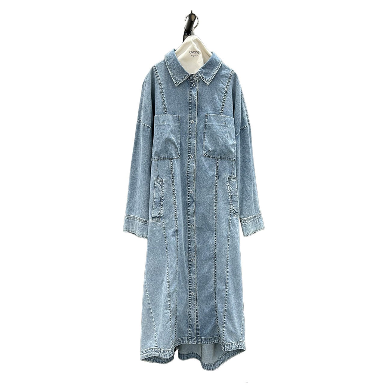 【ayane 2026 MID SUMMER COLLECTION】ストレッチダンガリーロングシャツ - Champdelarose