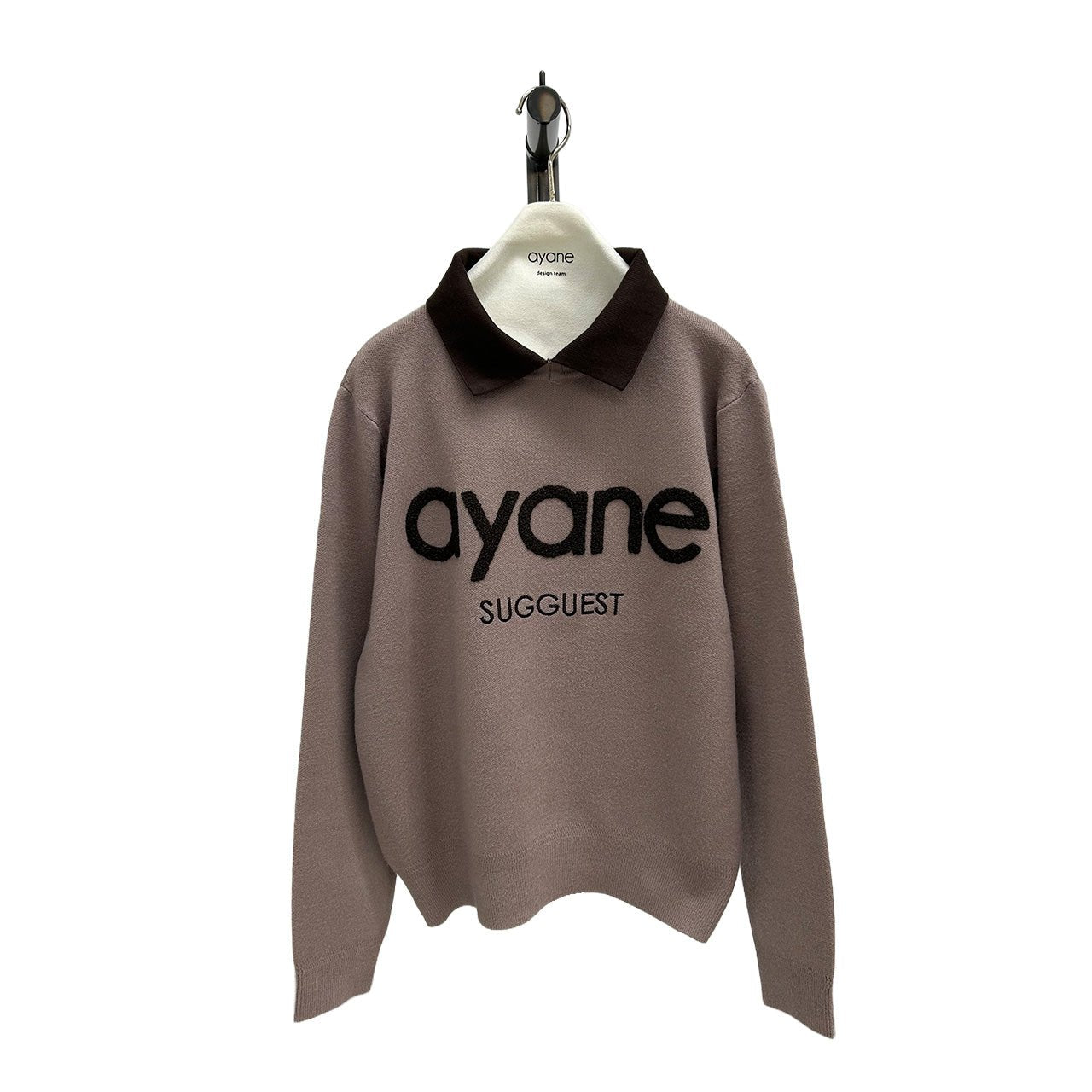 【ayane 2026 winter】ステンカラーロゴニット - Champdelarose