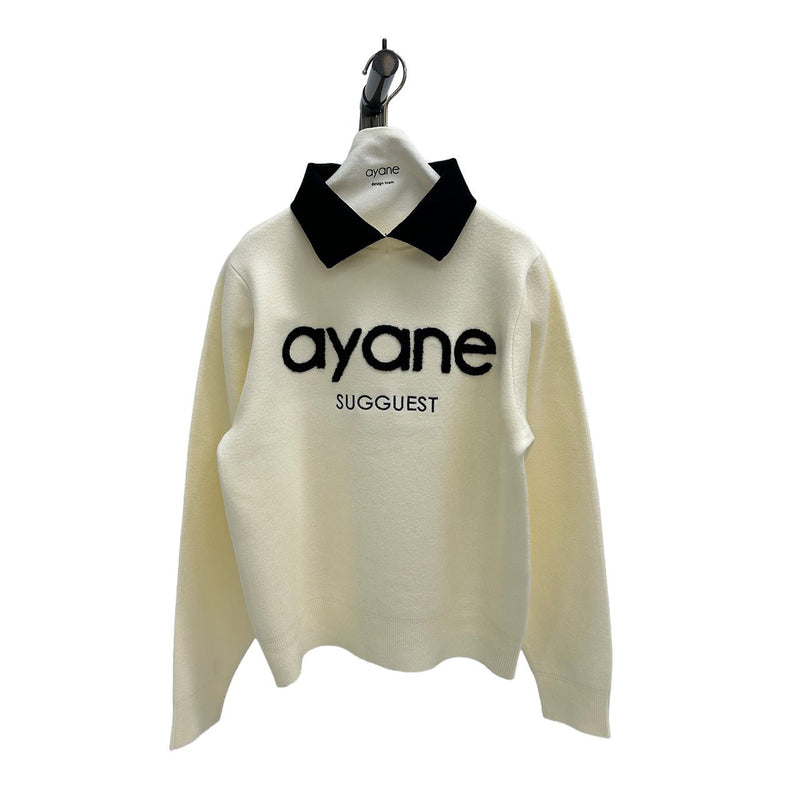 【ayane 2026 winter】ステンカラーロゴニット - Champdelarose