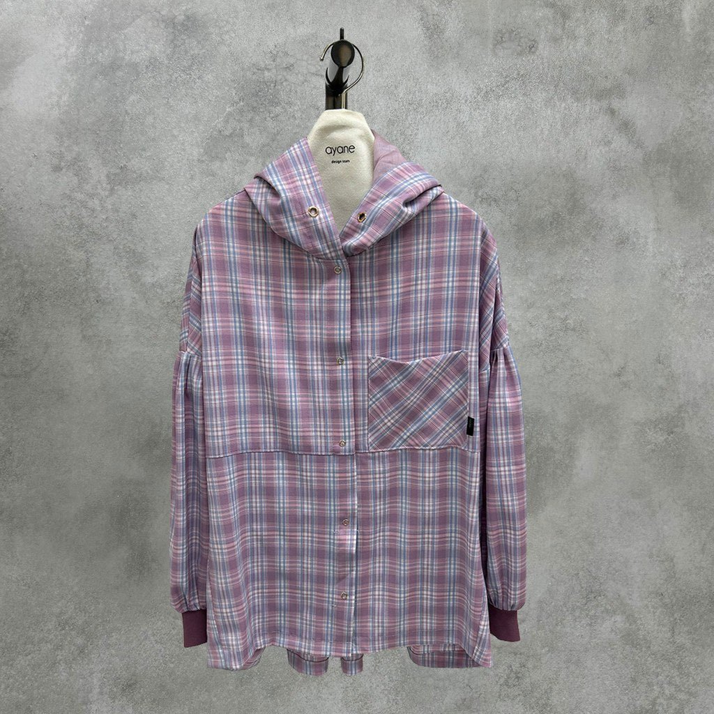 【ayane 2027 EARLY SPRING】フーディチェックシャツ - 1月中旬頃発送 - Champdelarose