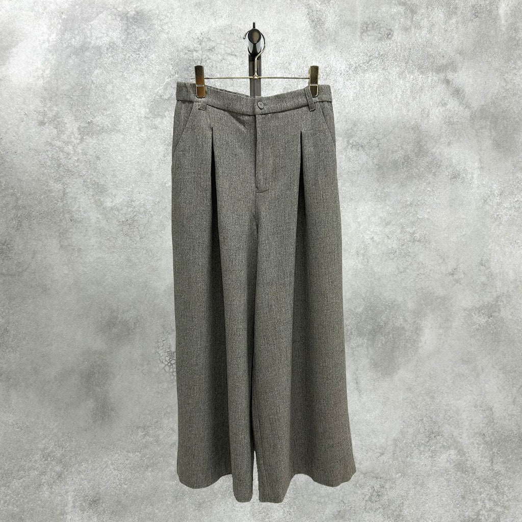【ayane 2027 EARLY SPRING】MIX TWEED ボックスタックワイドパンツ - 1月中旬頃発送 - Champdelarose