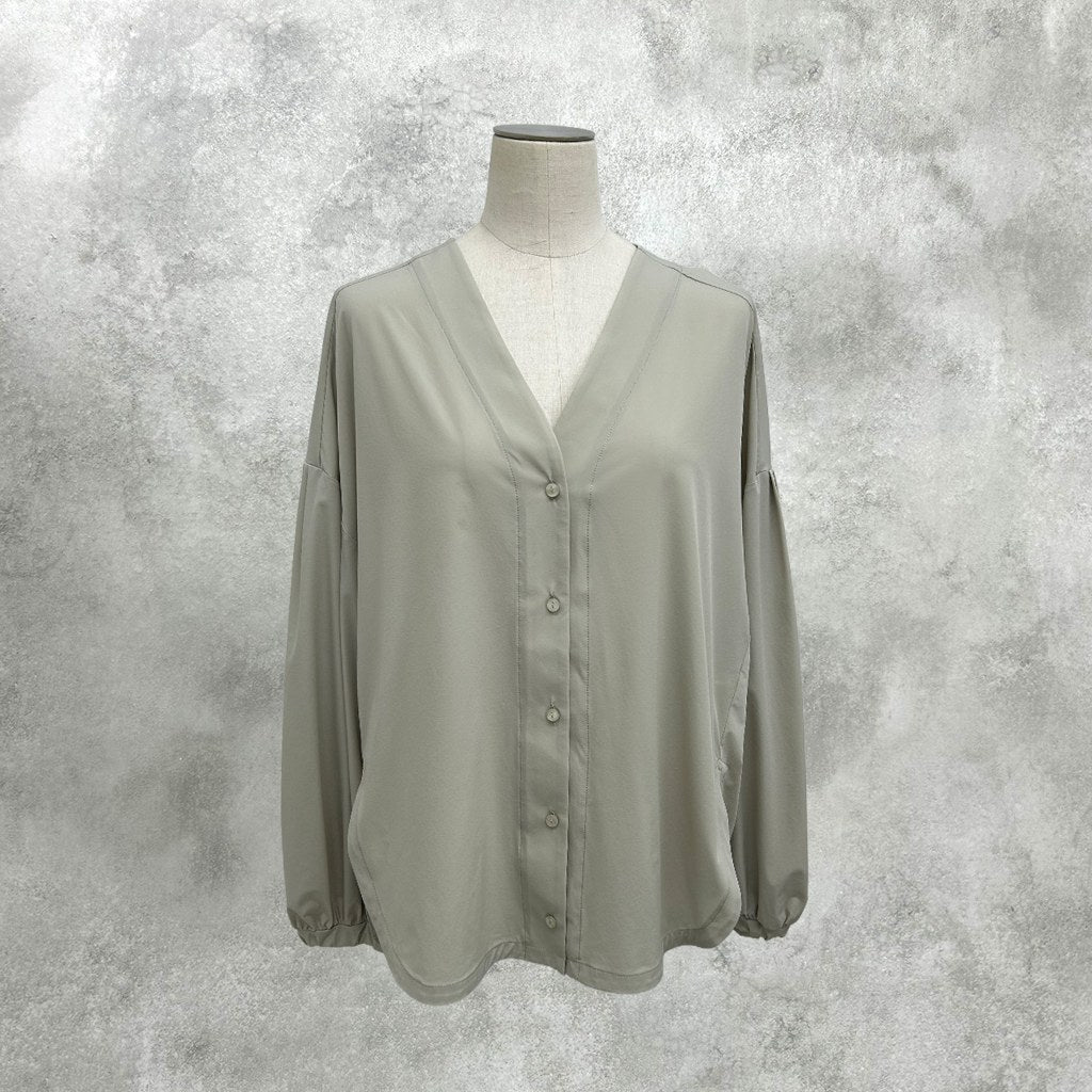 【ayane 2027 EARLY SPRING】ノーカラーN/PUブラウス - 1月中旬頃発送 - Champdelarose