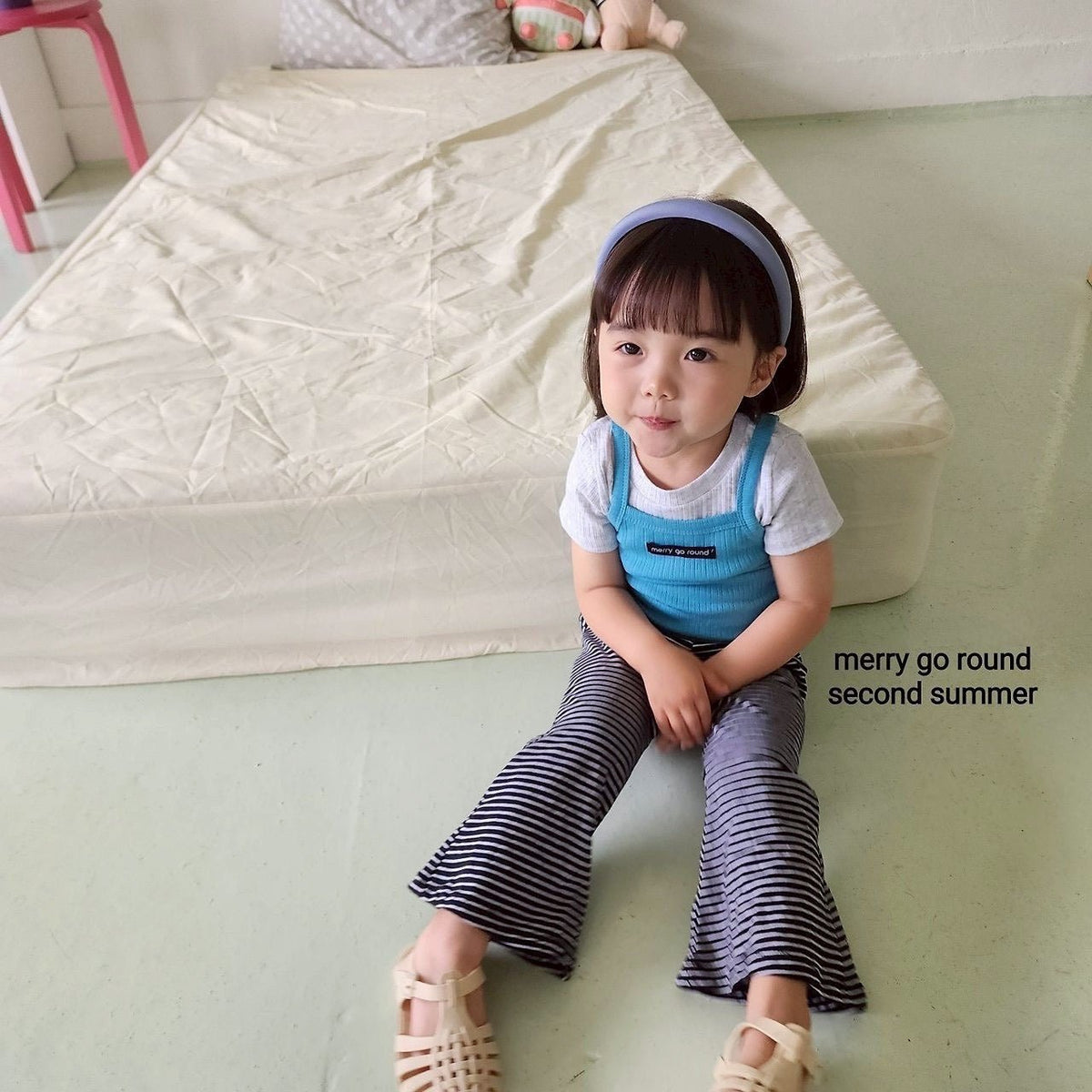 【baby】ボーダーフレアパンツ - Champdelarose