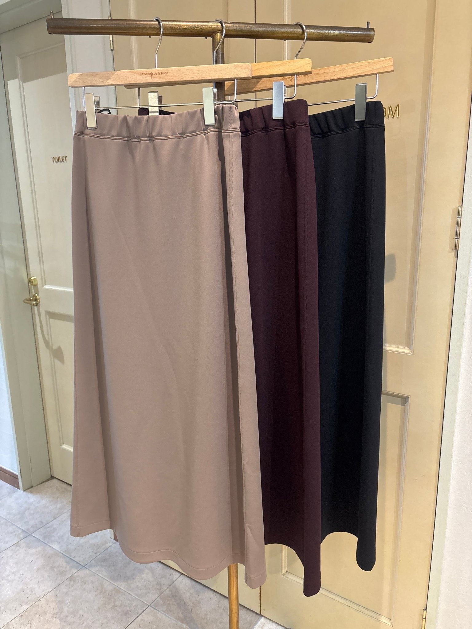 【cafune】double knit back flare skirt - Champdelarose