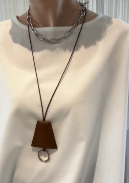 【champdelarose 】レザー キーリング チャームネックレス - Champdelarose