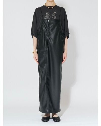 【CHIGNON 2026 AUTUMN】フェイクレザーストラップドレス - Champdelarose