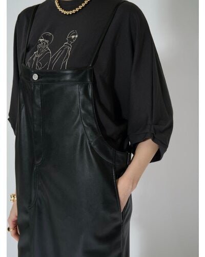 【CHIGNON 2026 AUTUMN】フェイクレザーストラップドレス - Champdelarose