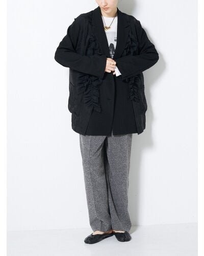【CHIGNON 2026 AUTUMN】ハイウエストツィードサロペット - Champdelarose