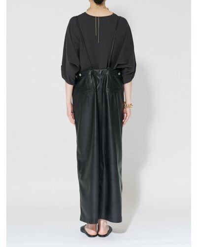 【CHIGNON 2026 AUTUMN】フェイクレザーストラップドレス - Champdelarose