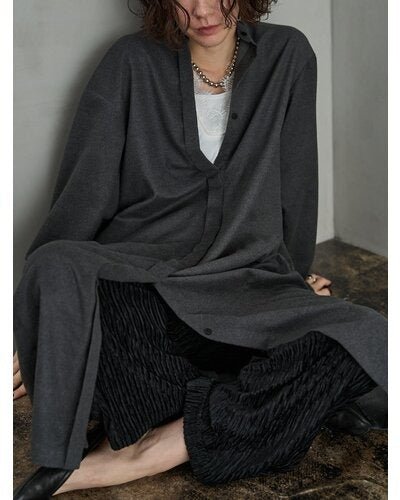 【CHIGNON 2026 AUTUMN】コクーンシルエットロングシャツOP - Champdelarose
