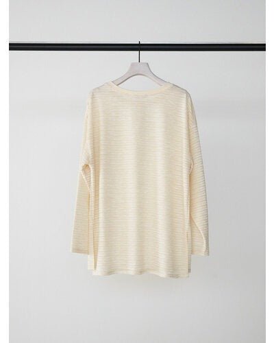 【CHIGNON 2026 AUTUMN】シアーベロアボーダーロンTEE - Champdelarose