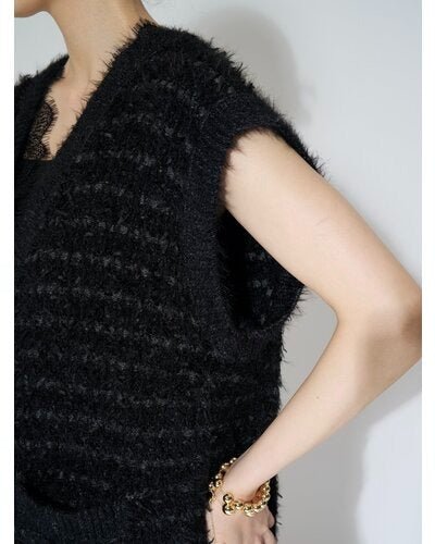 【CHIGNON 2026 AUTUMN】フェザーツイードニットVT - Champdelarose
