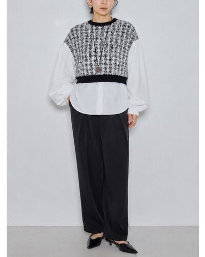 【CHIGNON 2026 AW】 ドッキングツィードニット-10月上旬頃発送 - Champdelarose