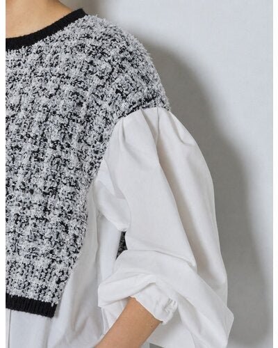 【CHIGNON 2026 AW】 ドッキングツィードニット-10月上旬頃発送 - Champdelarose