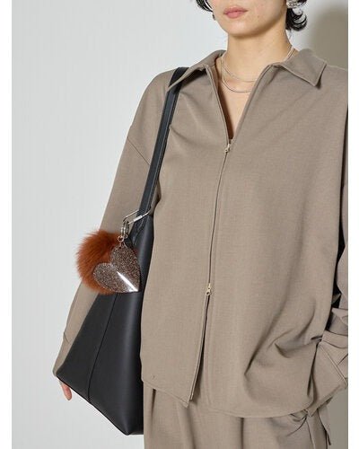 【CHIGNON 2026 AW】FOXファー＆BIGハートキーチャーム - 10月上旬頃発送 - Champdelarose