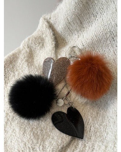 【CHIGNON 2026 AW】FOXファー＆BIGハートキーチャーム - 10月上旬頃発送 - Champdelarose