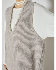 【CHIGNON 2026 AW】ブークレMIXフリンジベスト - 10月上旬頃発送 - Champdelarose