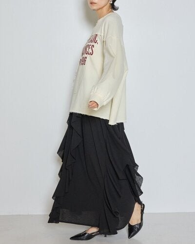 【CHIGNON 2026 AW】アシンメトリーラッフルマキシSK - 10月上旬頃発送 - Champdelarose