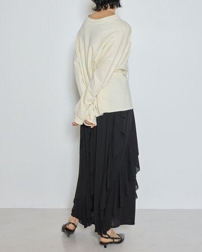 【CHIGNON 2026 AW】アシンメトリーラッフルマキシSK - 10月上旬頃発送 - Champdelarose
