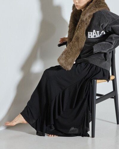 【CHIGNON 2026 AW】アシンメトリーラッフルマキシSK - 10月上旬頃発送 - Champdelarose