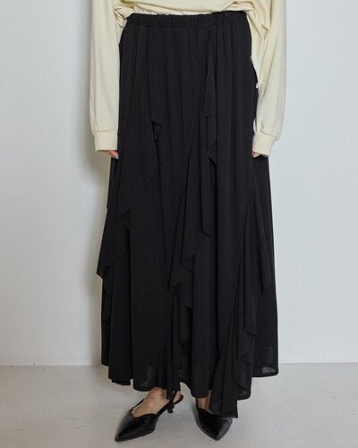 【CHIGNON 2026 AW】アシンメトリーラッフルマキシSK - 10月上旬頃発送 - Champdelarose