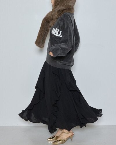 【CHIGNON 2026 AW】アシンメトリーラッフルマキシSK - 10月上旬頃発送 - Champdelarose